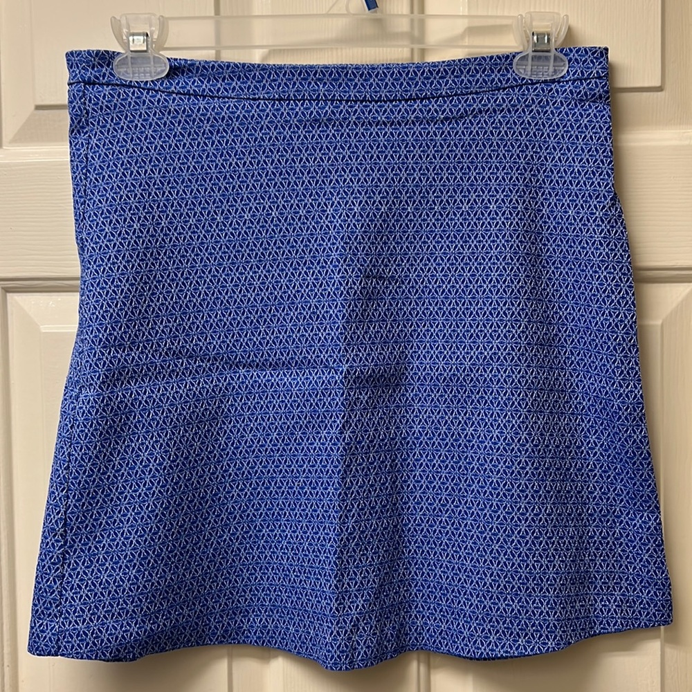 Margaret M blue patterned shirt